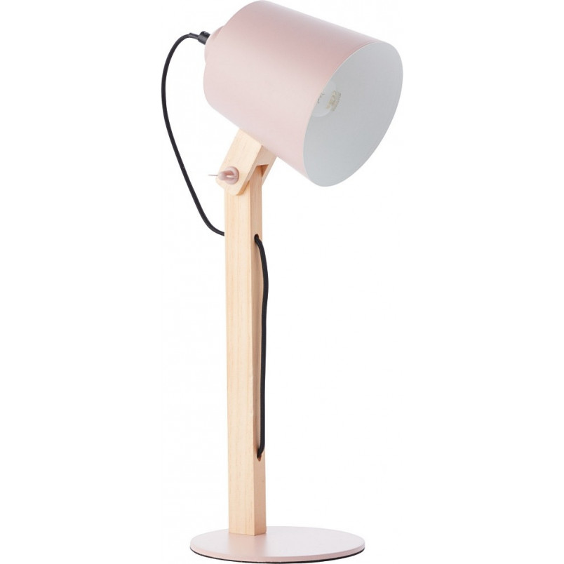 Lampa biurkowa drewniana Swivel różowa - Skandynawski design | Brilliant
