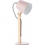 Lampa biurkowa drewniana Swivel różowa - Skandynawski design | Brilliant
