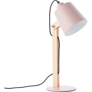 Lampa biurkowa drewniana Swivel różowa - Skandynawski design | Brilliant