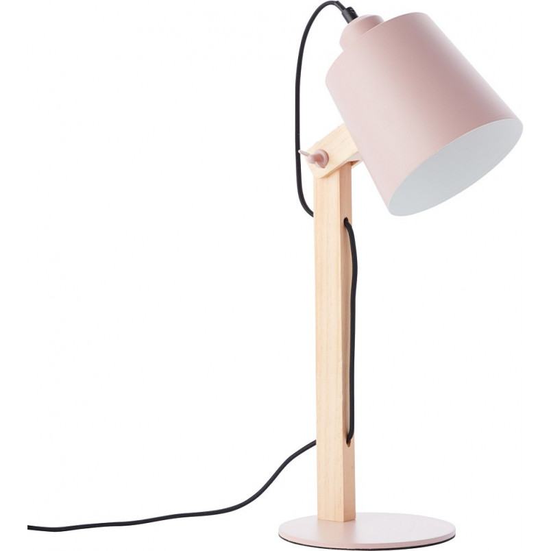 Lampa biurkowa drewniana Swivel różowa - Skandynawski design | Brilliant