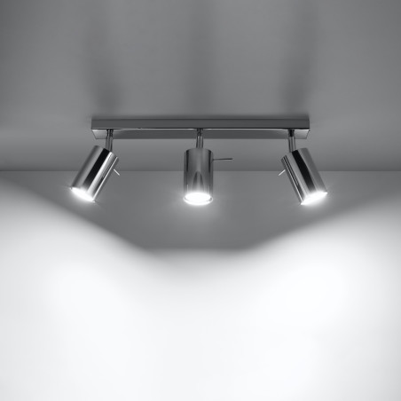 Reflektor sufitowy 3 punktowy Ring Long chrom Sollux - Odkryj styl!