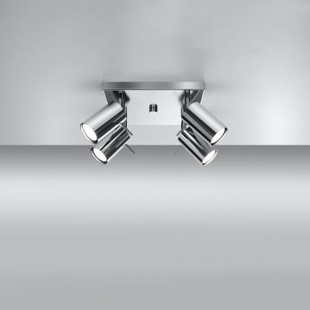 Reflektor sufitowy 4 punktowy Ring Square chrom Sollux | Sklep z lampami