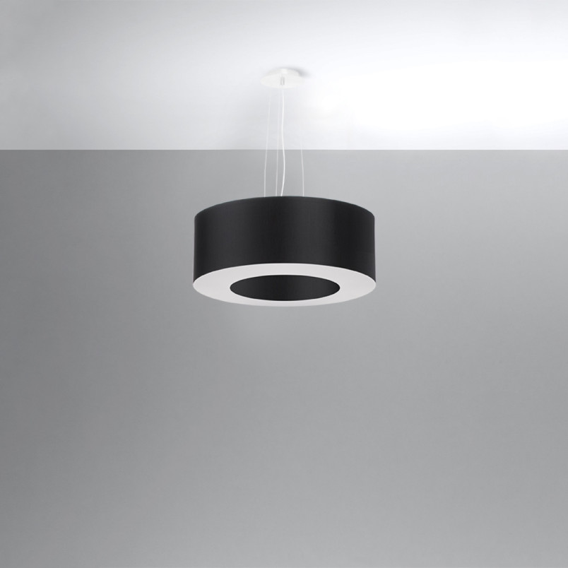 Lampa wisząca Saturno czarna Sollux | Nowoczesne oświetlenie