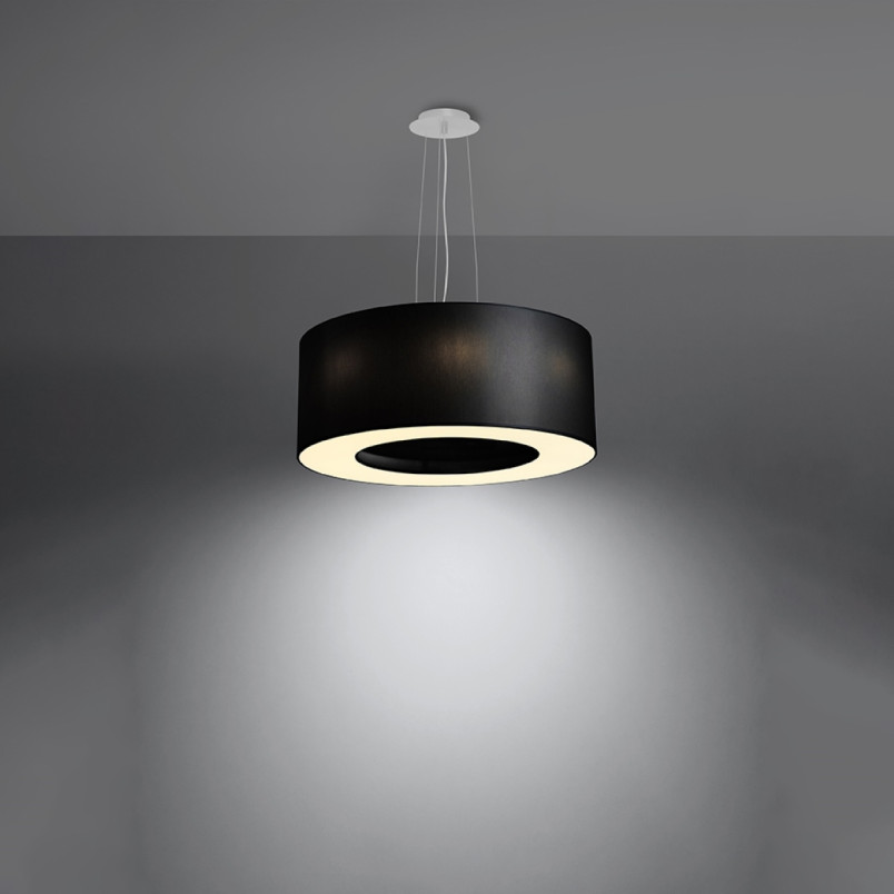 Lampa wisząca Saturno czarna Sollux | Nowoczesne oświetlenie