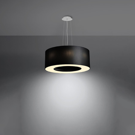 Lampa wisząca Saturno czarna Sollux | Nowoczesne oświetlenie