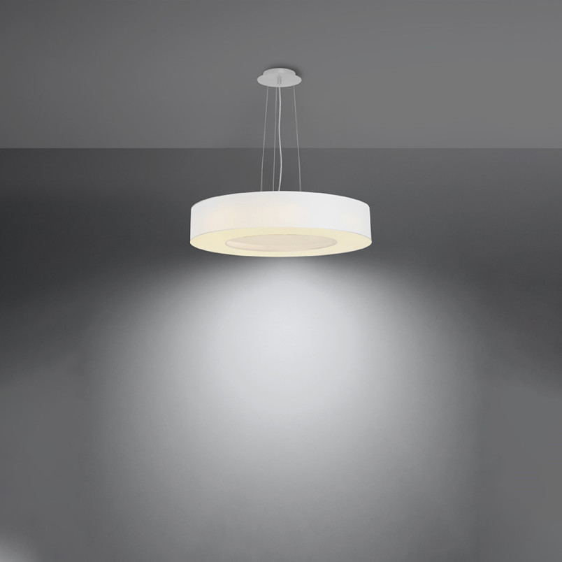 Lampa wisząca Saturno Slim 50cm biała | Sollux - Sklep z lampami