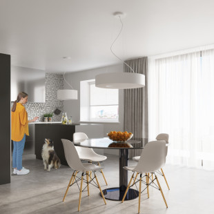 Lampa wisząca Saturno Slim 50cm biała | Sollux - Sklep z lampami