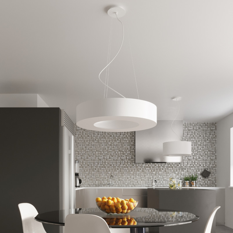 Lampa wisząca Saturno Slim 50cm biała | Sollux - Sklep z lampami
