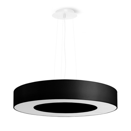Lampa wisząca Saturno Slim 50cm czarna - Sollux | Nowoczesne oświetlenie