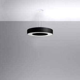 Lampa wisząca Saturno Slim 50cm czarna - Sollux | Nowoczesne oświetlenie