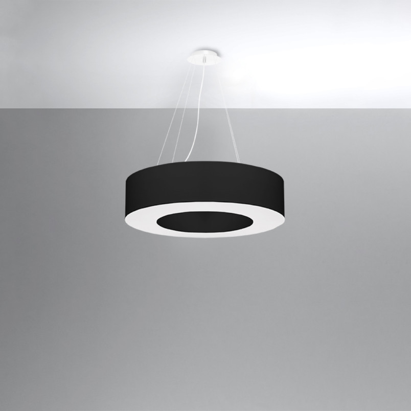 Lampa wisząca Saturno 70cm czarna - Sollux | Nowoczesne oświetlenie