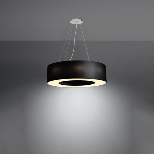 Lampa wisząca Saturno 70cm czarna - Sollux | Nowoczesne oświetlenie