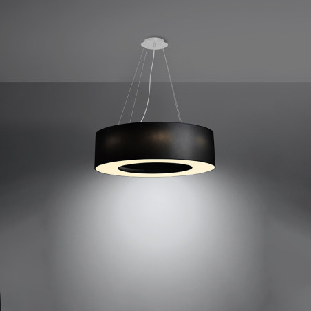 Lampa wisząca Saturno 70cm czarna - Sollux | Nowoczesne oświetlenie