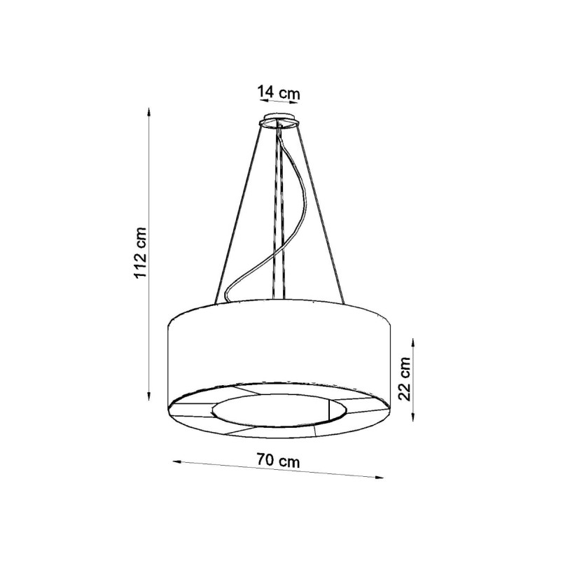 Lampa wisząca Saturno 70cm czarna - Sollux | Nowoczesne oświetlenie