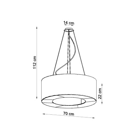 Lampa wisząca Saturno 70cm czarna - Sollux | Nowoczesne oświetlenie