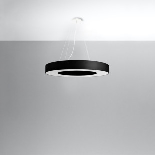 Lampa wisząca Saturno Slim 70cm czarna | Sollux