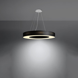Lampa wisząca Saturno Slim 70cm czarna | Sollux