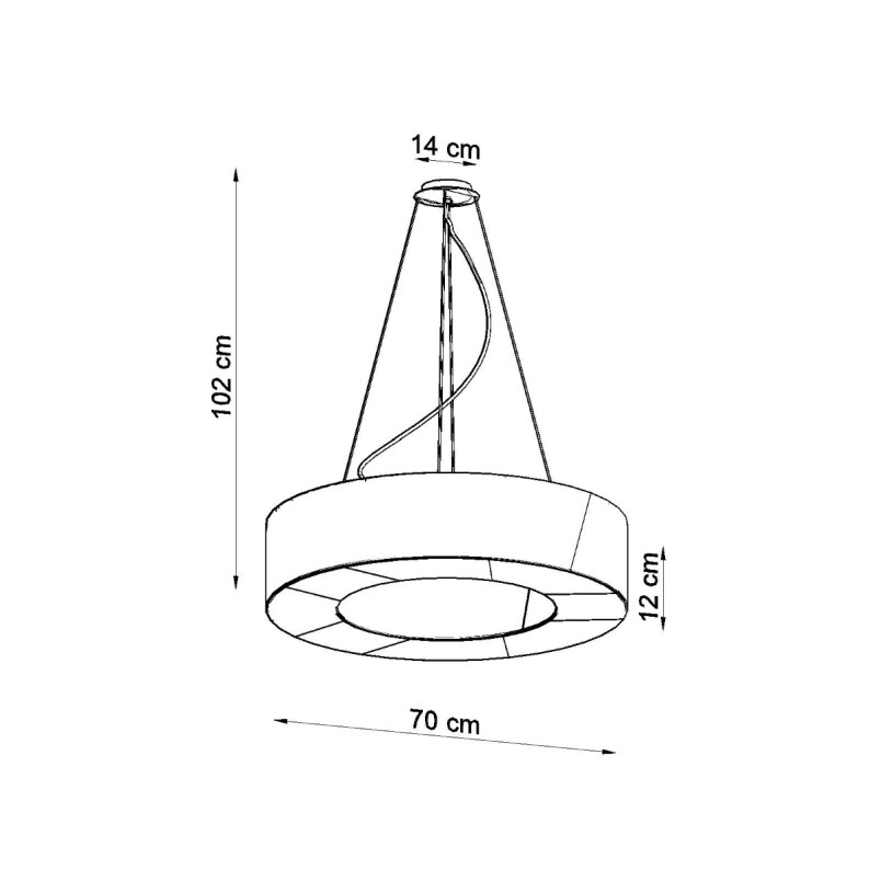 Lampa wisząca Saturno Slim 70cm czarna | Sollux