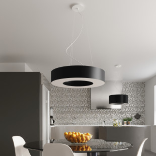 Lampa wisząca Saturno Slim 70cm czarna | Sollux