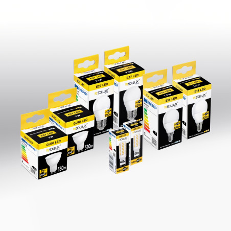 Żarówka LED E27 Sollux 7,5W 3000K - Ciepłe Światło, 5 Lat Gwarancji
