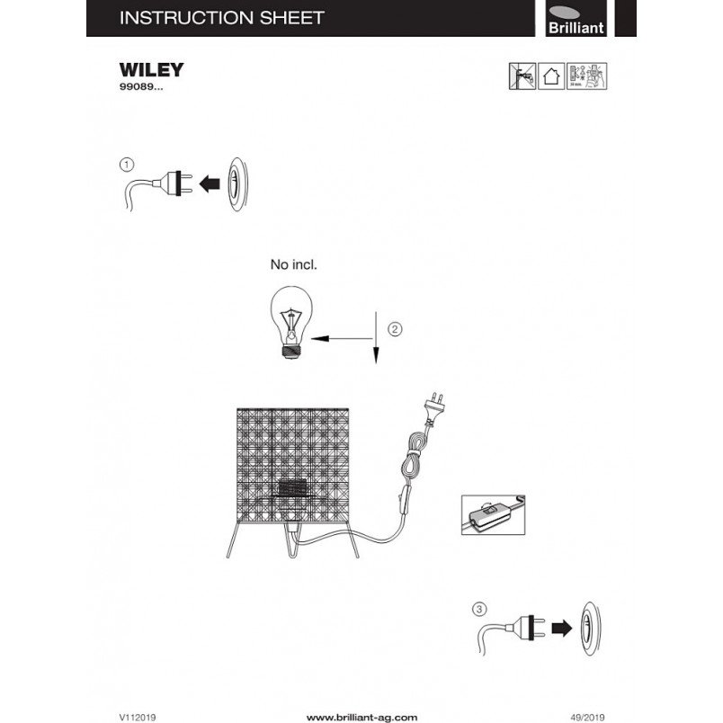 Lampa stołowa rattanowa Wiley 17 - Boho styl | Brilliant