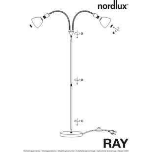 Lampa podłogowa Ray czarna - Nordlux | Nowoczesny design