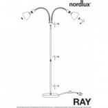Lampa podłogowa Ray czarna - Nordlux | Nowoczesny design