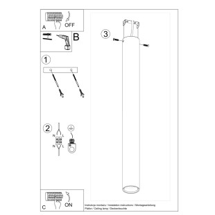 Lampa spot Sollux Lagos 6cm czarna - Nowoczesny design