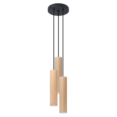Lampa wisząca drewniana Sollux Lino Round - Skandynawski design