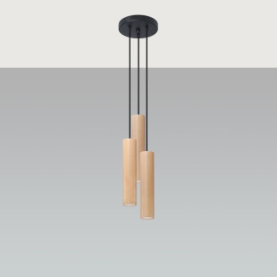 Lampa wisząca drewniana Sollux Lino Round - Skandynawski design