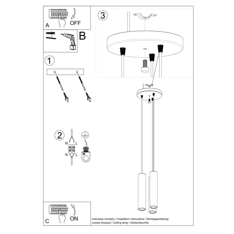 Lampa wisząca drewniana Sollux Lino Round - Skandynawski design