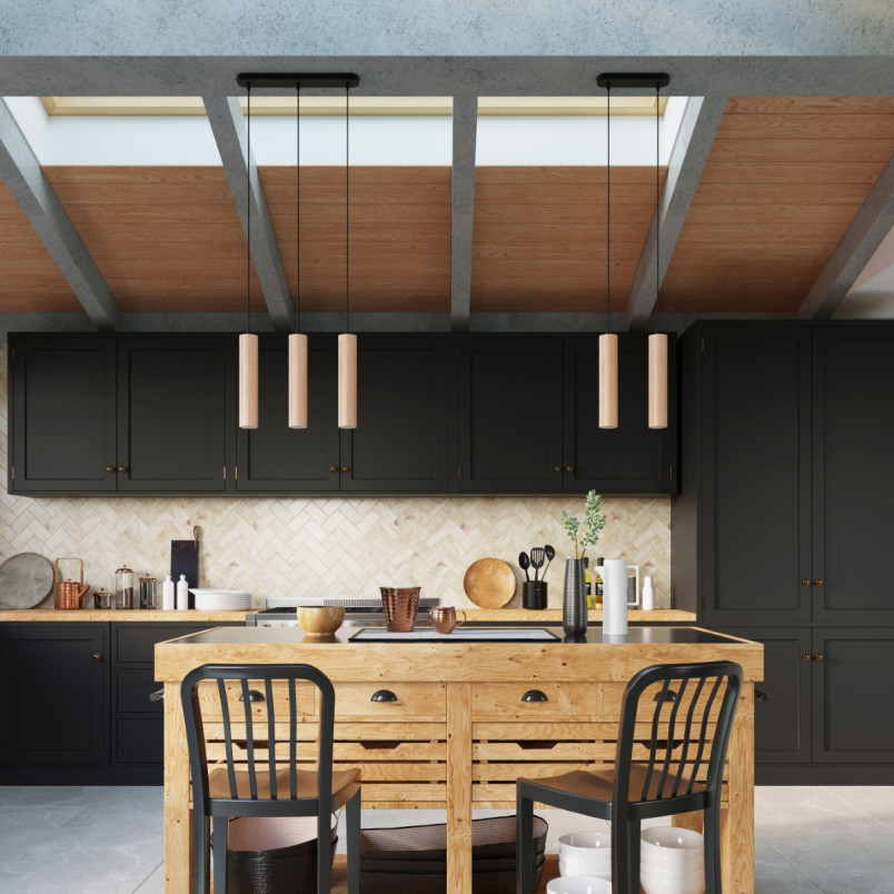 Lampa wisząca drewniana Sollux Lino Round - Skandynawski design