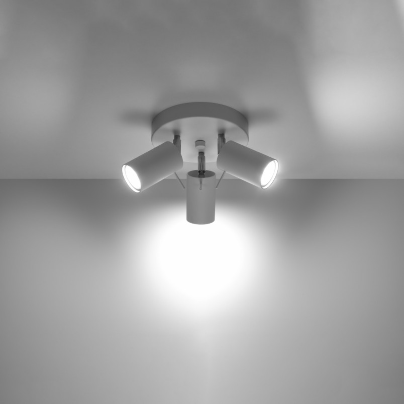 Reflektor sufitowy 3 punktowy Ring Round biały Sollux | Sklep