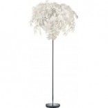 Lampa podłogowa Leavy biało-chromowa | Elegancki design