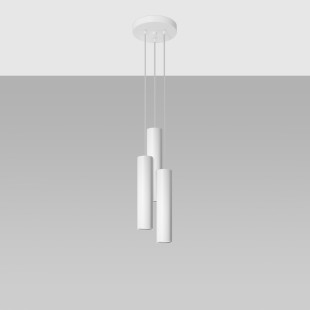 Lampa wisząca LAGOS - 3 tuby, biała, Sollux | Sklep z lampami