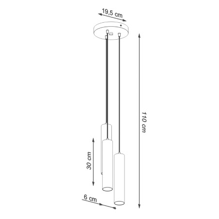 Lampa wisząca LAGOS - 3 tuby, biała, Sollux | Sklep z lampami