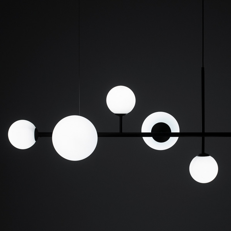 Lampa wisząca Dione VI czarno-biała Aldex | Sklep z lampami