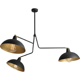 Lampa sufitowa potrójna industrialna Espace czarno-złota marki Aldex