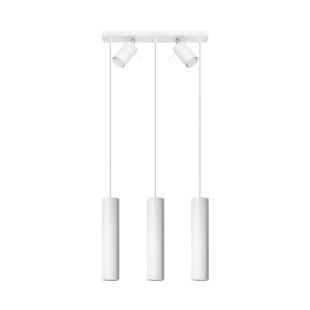 Lampa wisząca Ring Sollux - 3 tuby, biała | Kup online