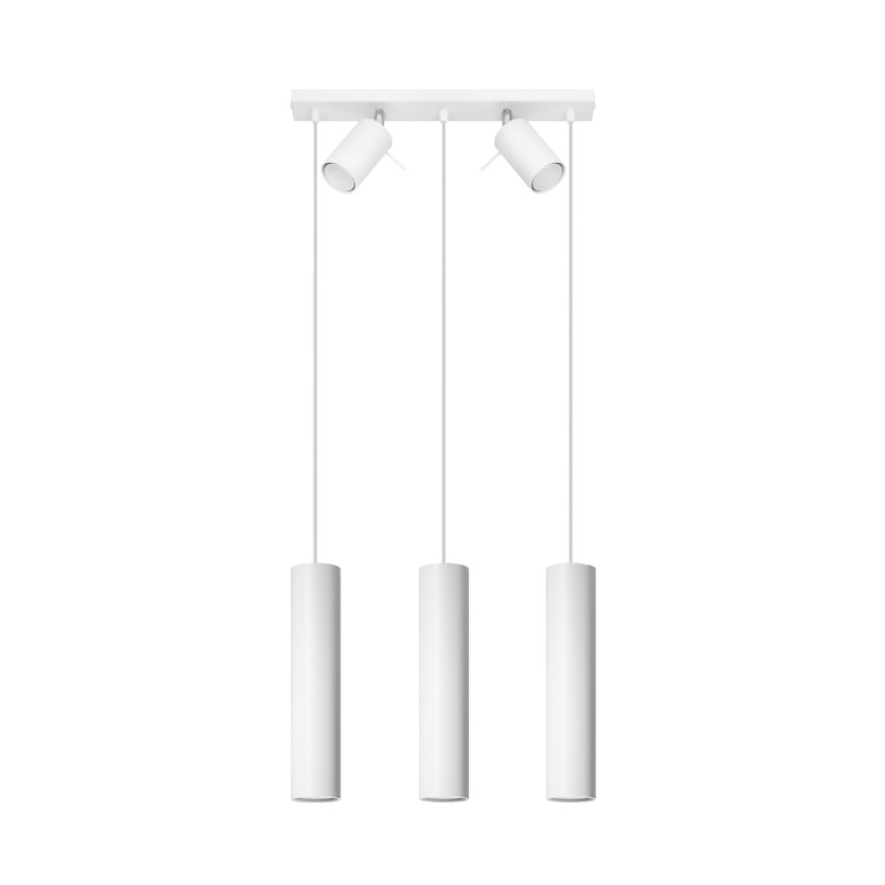 Lampa wisząca Ring Sollux - 3 tuby, biała | Kup online