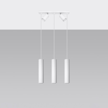 Lampa wisząca Ring Sollux - 3 tuby, biała | Kup online