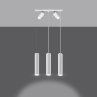 Lampa wisząca Ring Sollux - 3 tuby, biała | Kup online