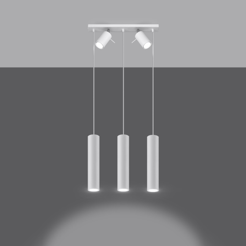 Lampa wisząca Ring Sollux - 3 tuby, biała | Kup online