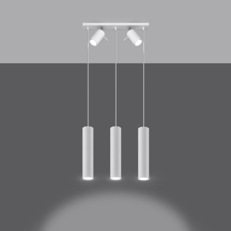 Lampa wisząca Ring Sollux - 3 tuby, biała | Kup online