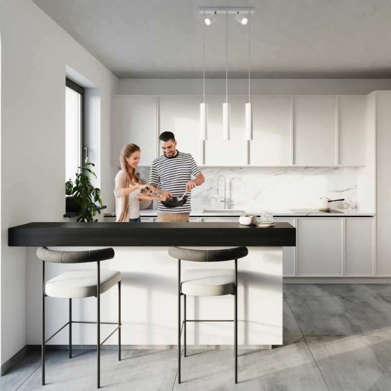 Lampa wisząca Ring Sollux - 3 tuby, biała | Kup online