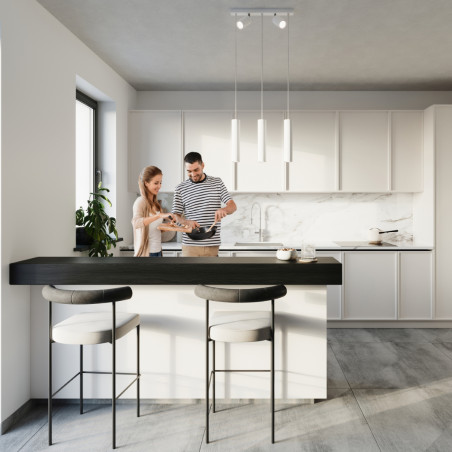 Lampa wisząca Ring Sollux - 3 tuby, biała | Kup online