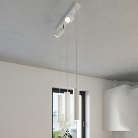 Lampa wisząca Ring Sollux - 3 tuby, biała | Kup online