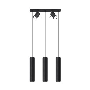Lampa wisząca Ring Sollux | 3 tuby, czarna | Sklep z lampami