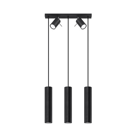 Lampa wisząca Ring Sollux | 3 tuby, czarna | Sklep z lampami