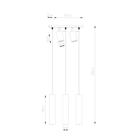 Lampa wisząca Ring Sollux | 3 tuby, czarna | Sklep z lampami